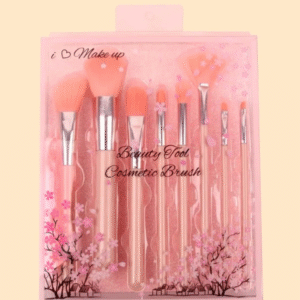 Pink makeup brush set 8 pieces