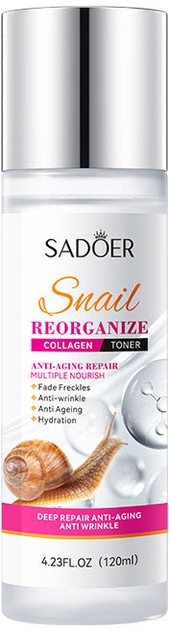 Sadoer Snail Reorganise kollagén tonik kollagénnel és csiganyálka kivonattal 120 ml - Image 3