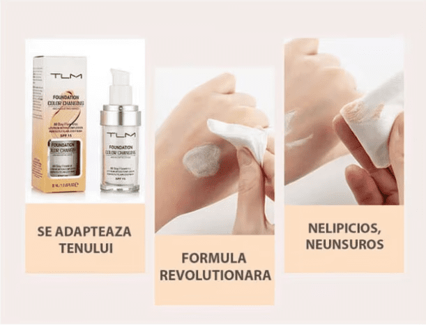 TLM színváltó alapozó, bőrszínhez illeszthető, 16 órás transzferálló, SPF 15, 30 ml - Image 3