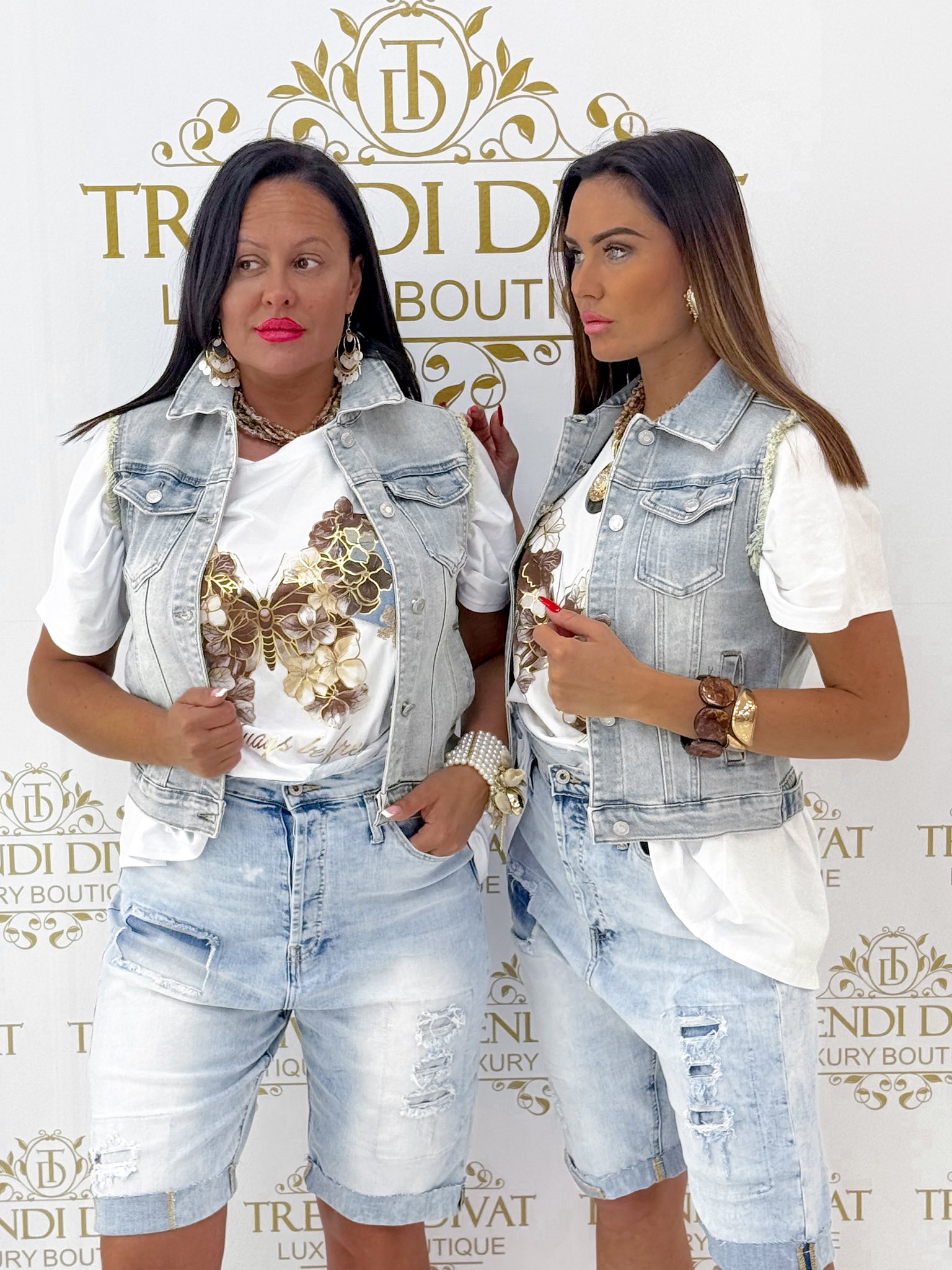 Galléros, koptatott farmer mellény "SA6670"