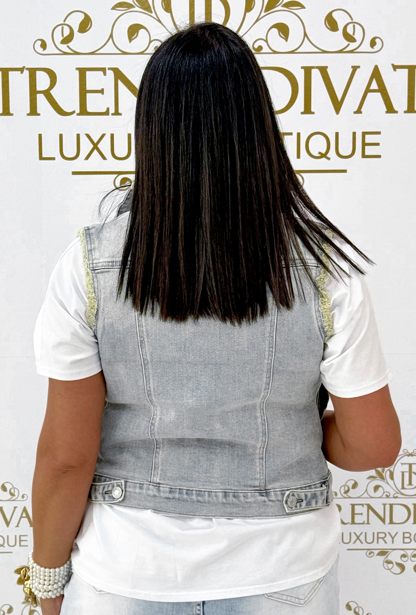 Galléros, koptatott farmer mellény "SA6670" - Image 9