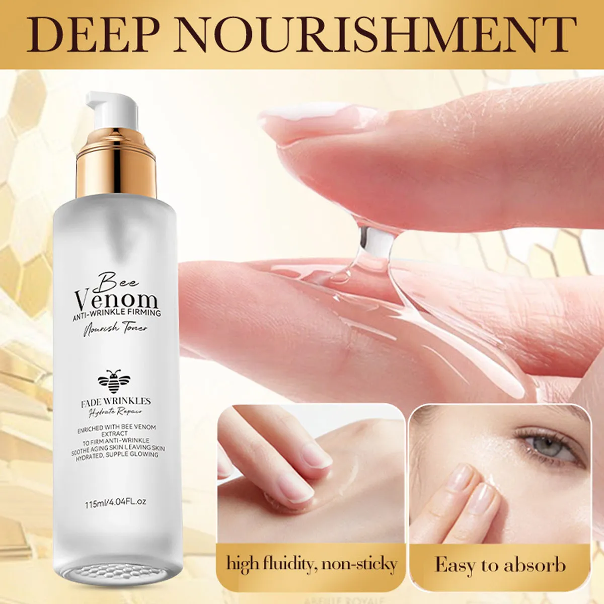 Ránctalanító feszesítő tápláló tonik halványítja a ráncokat hidratáló javítás 115 ml - Image 3