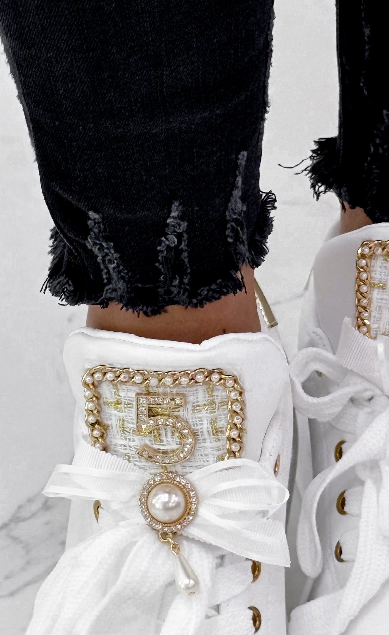 Extra magas derekú, szűk fazonú, tépett farmernadrág "290-A" - Image 5