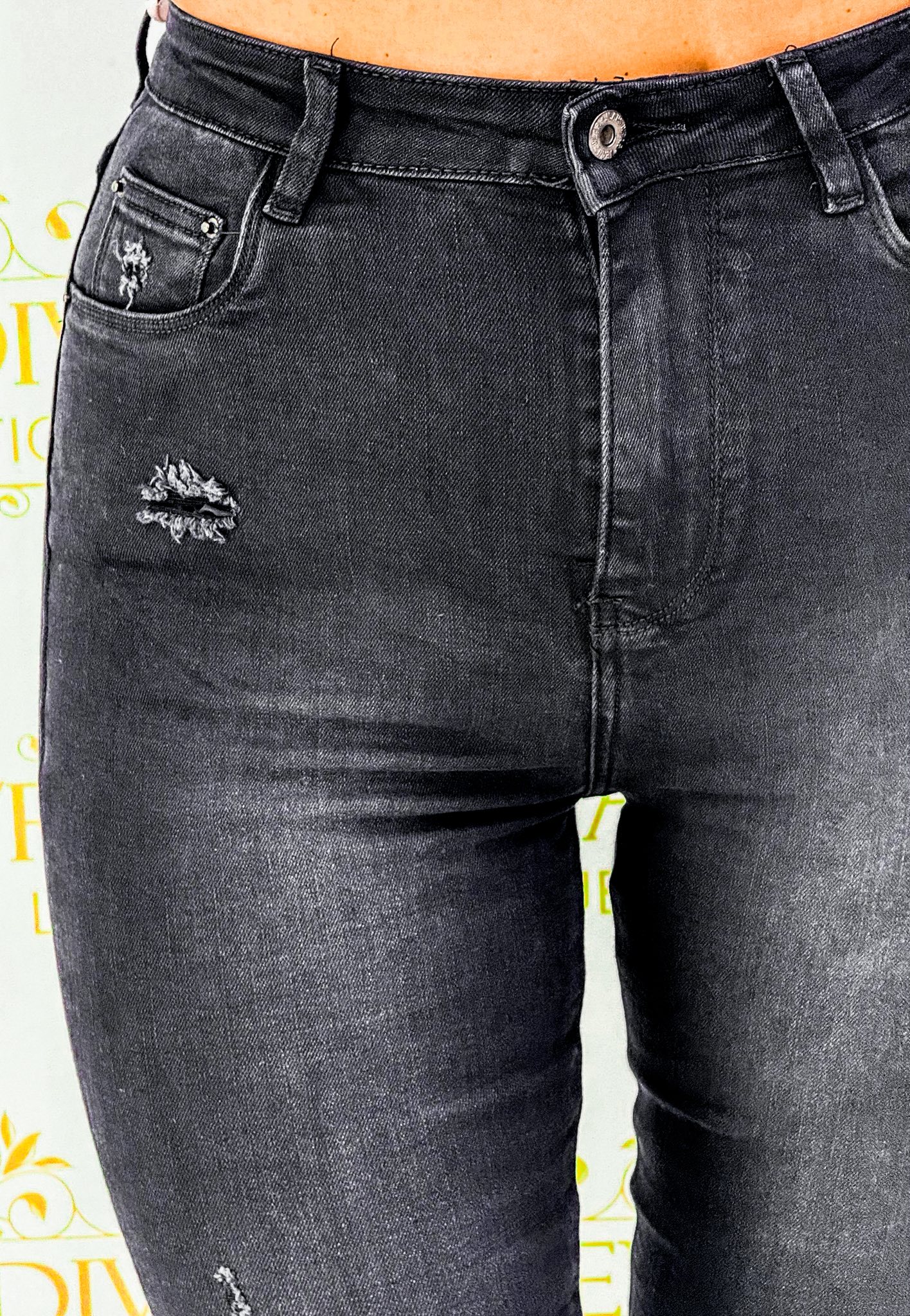 Extra magas derekú, szűk fazonú, tépett farmernadrág "290-A" - Image 2