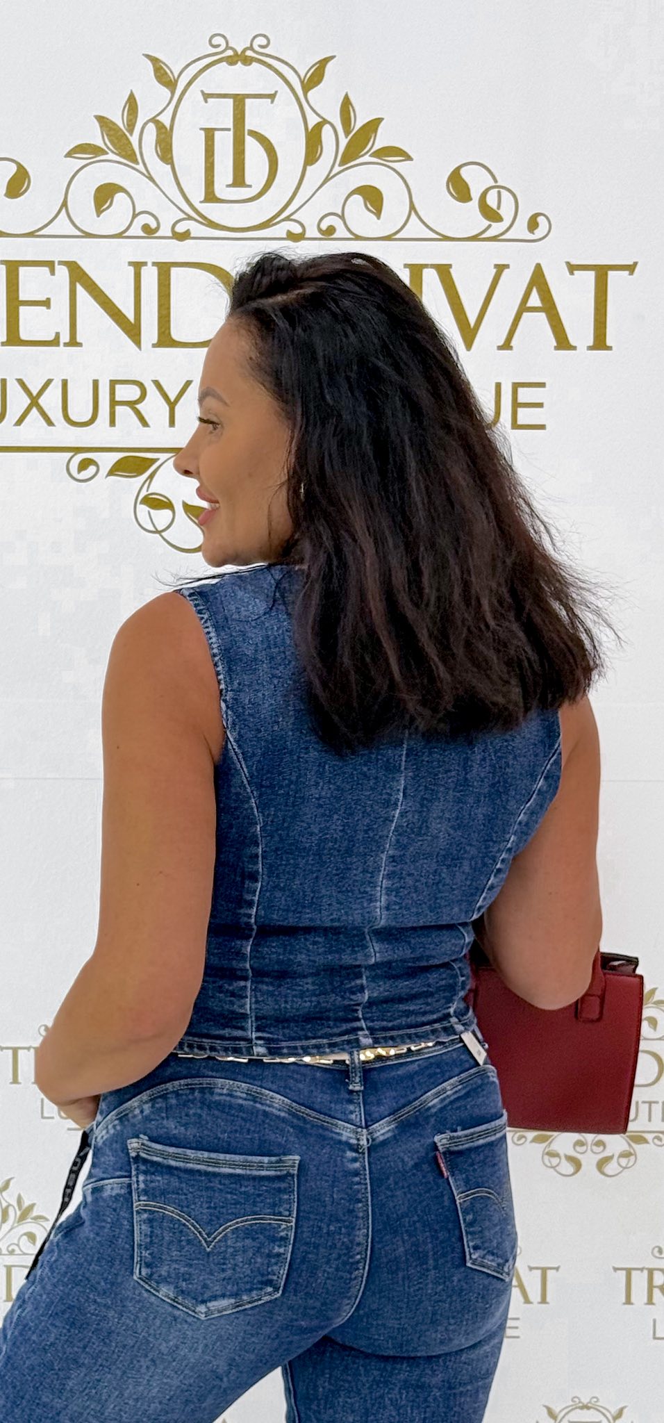 Karcsúsított fazonú farmer mellény "C1121" - Image 9