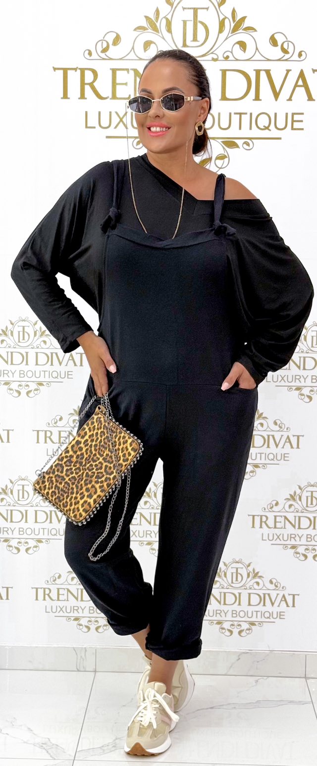 Laza, elől zsebes, vissza hajtós szárú, pántos overál - Image 4