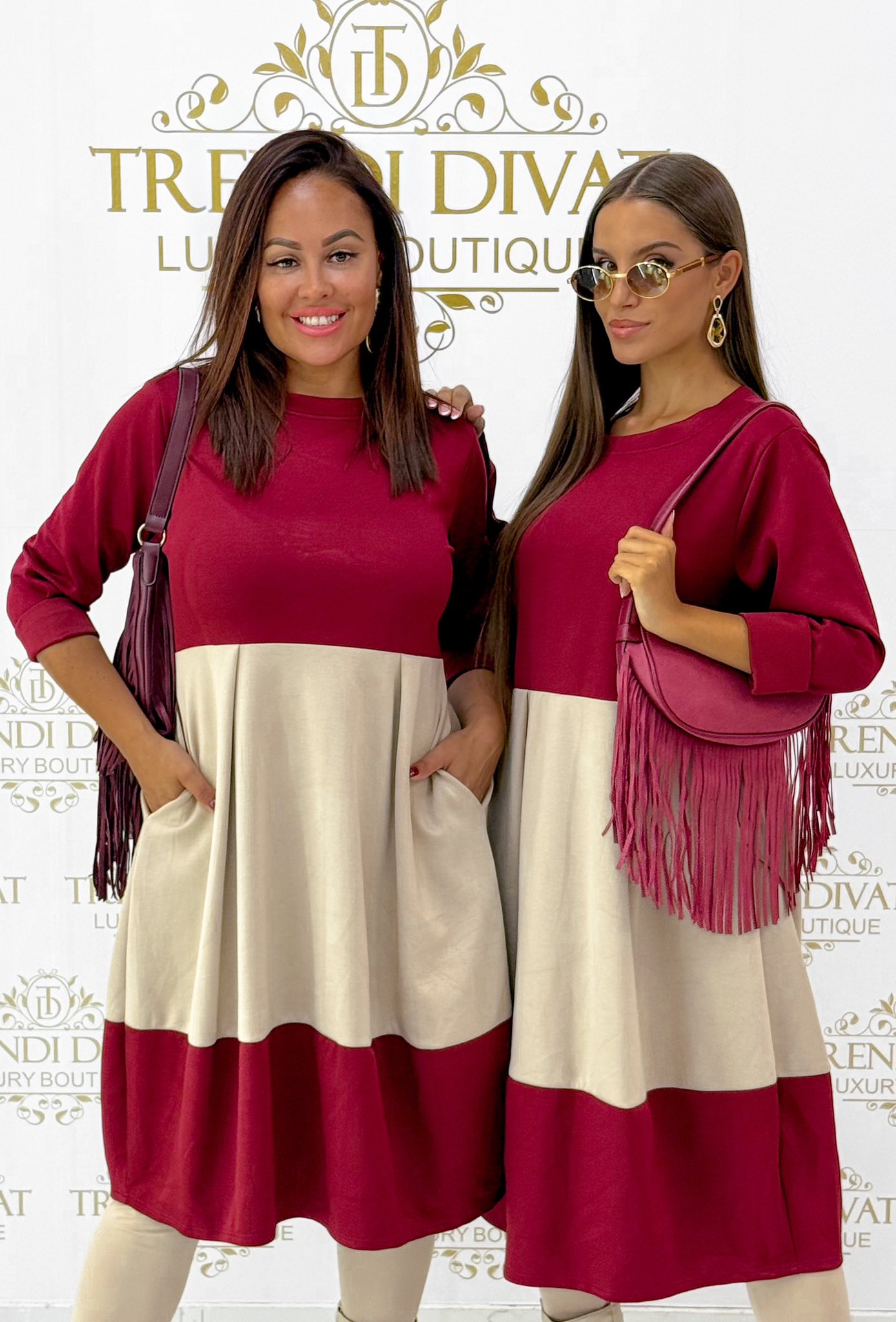 Puha anyagú, zsebes, csíkos tunika-ruha - Image 12