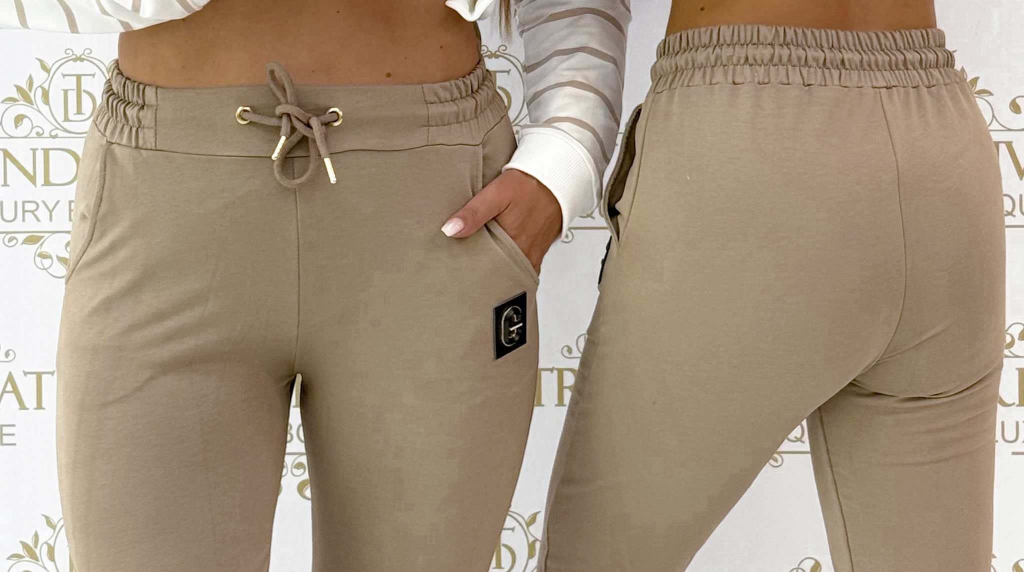 "G" betű bilétás, gumis derekú, elől rövidebb szárú szabadidő nadrág "M50642" - Image 11