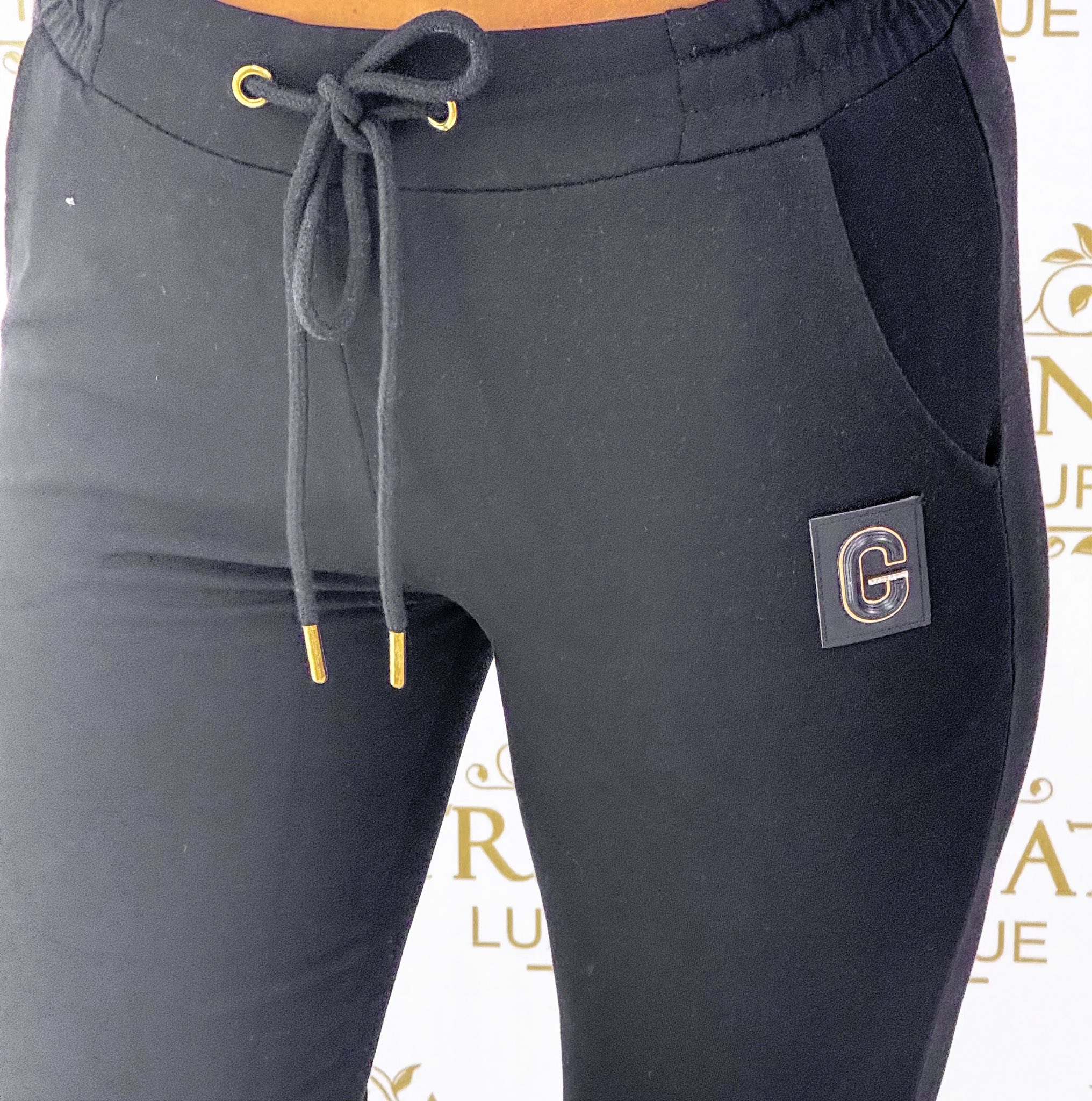 "G" betű bilétás, gumis derekú, elől rövidebb szárú szabadidő nadrág "M50642" - Image 8