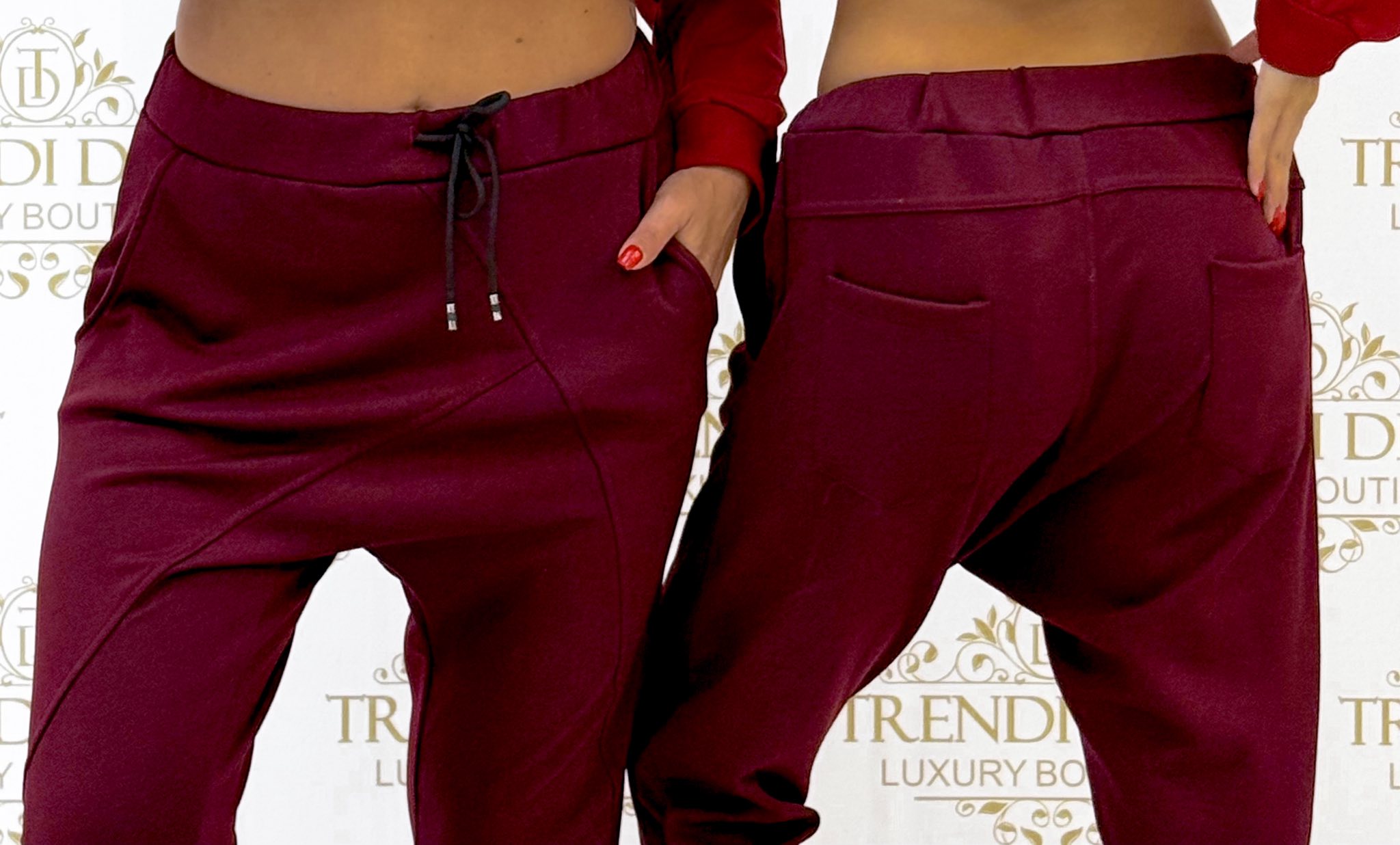 Puha anyagú, elasztikus, kellemesen meleg, ülepes fazonú nadrág - Image 8