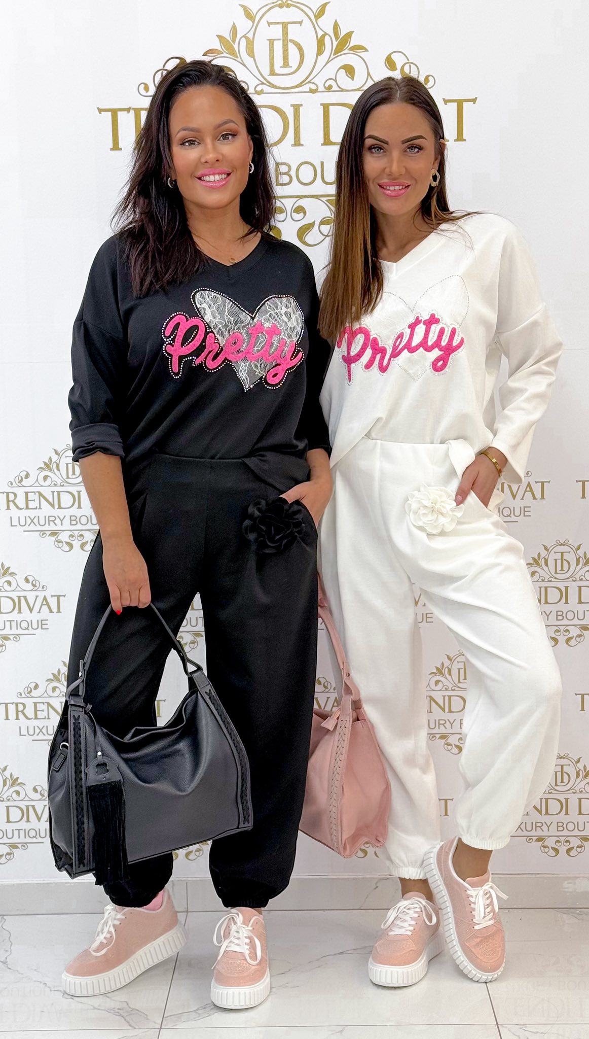 Kövekkel díszített "Pretty" feliratos együttes - Image 3