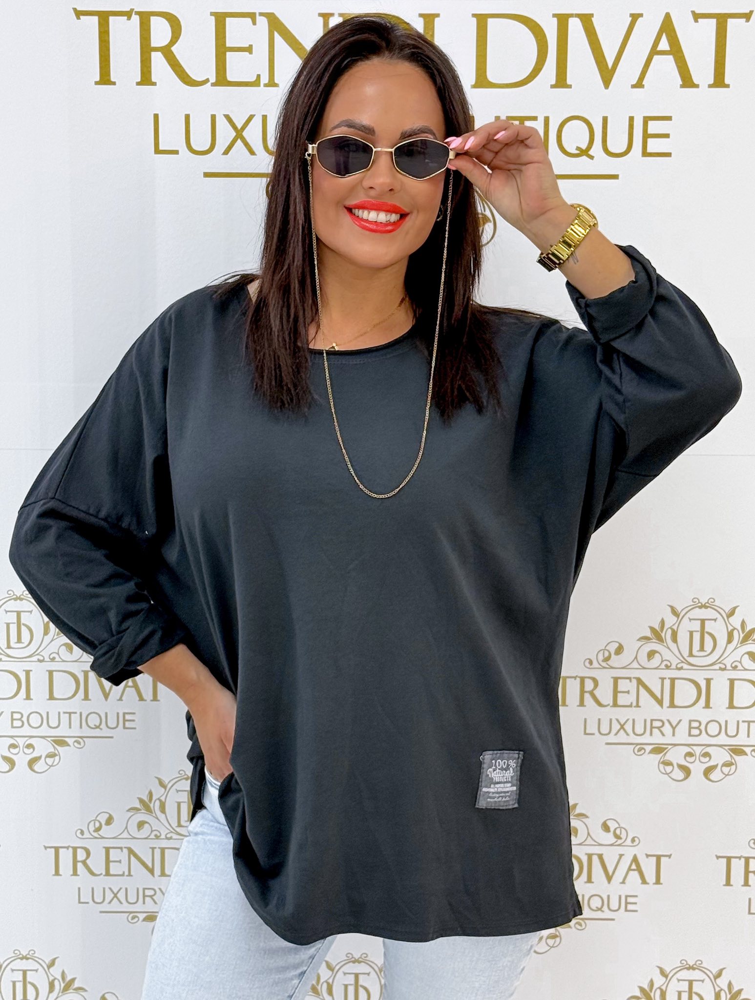 "100% Natural" bilétás, laza fazonú tunika - Image 4