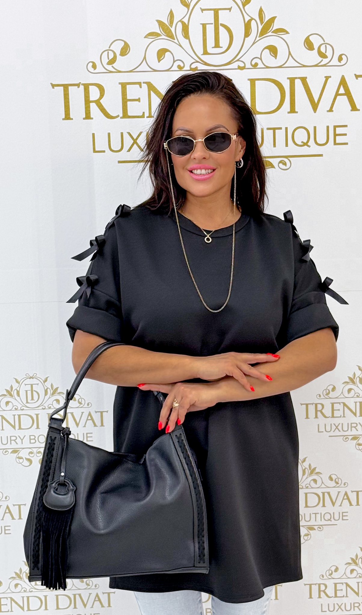 Selyem masnikkal díszített, 3/4-es ujjú tunika - Image 38