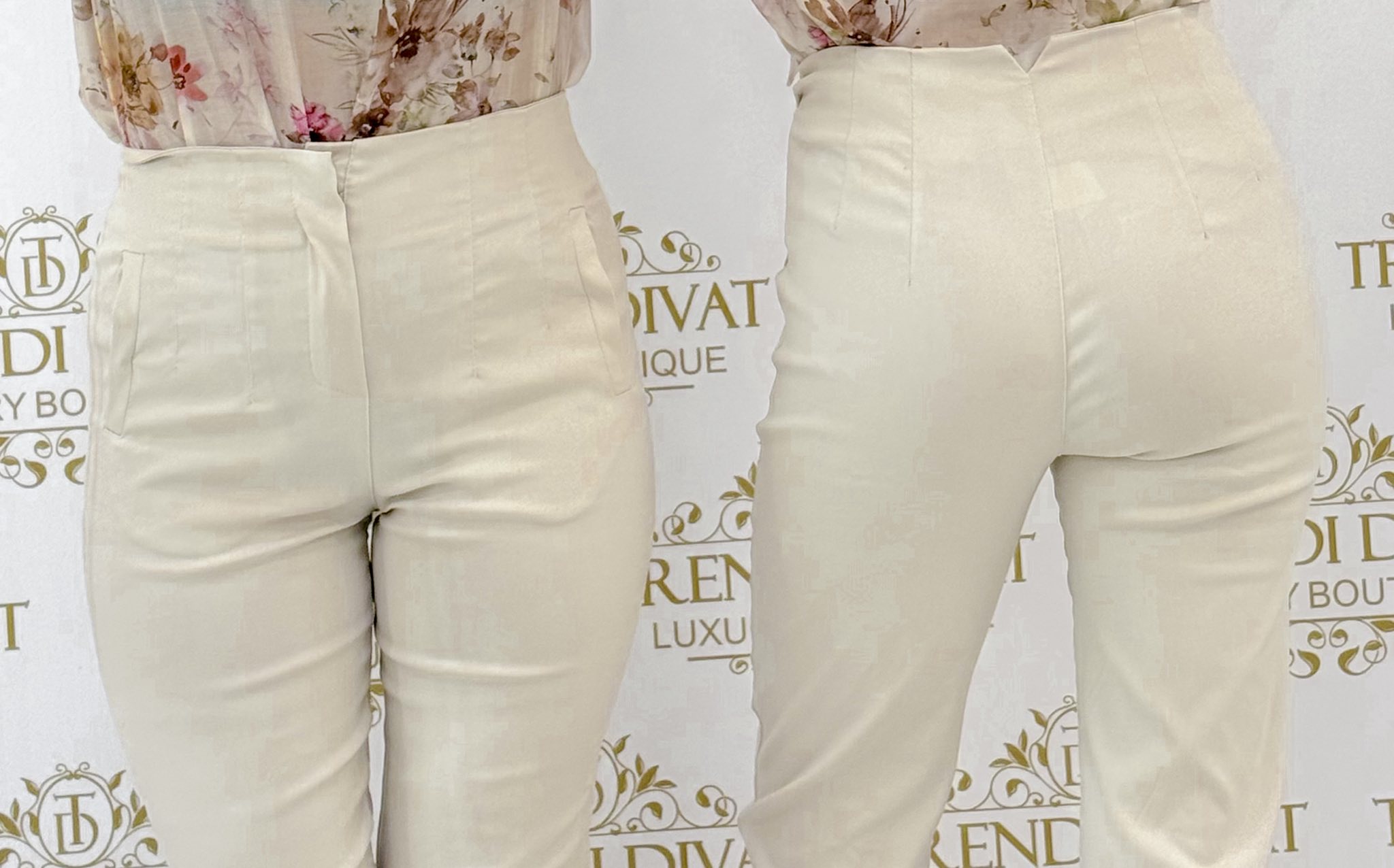 Magas derekú, szűk fazonú slim fit nadrág - Image 13