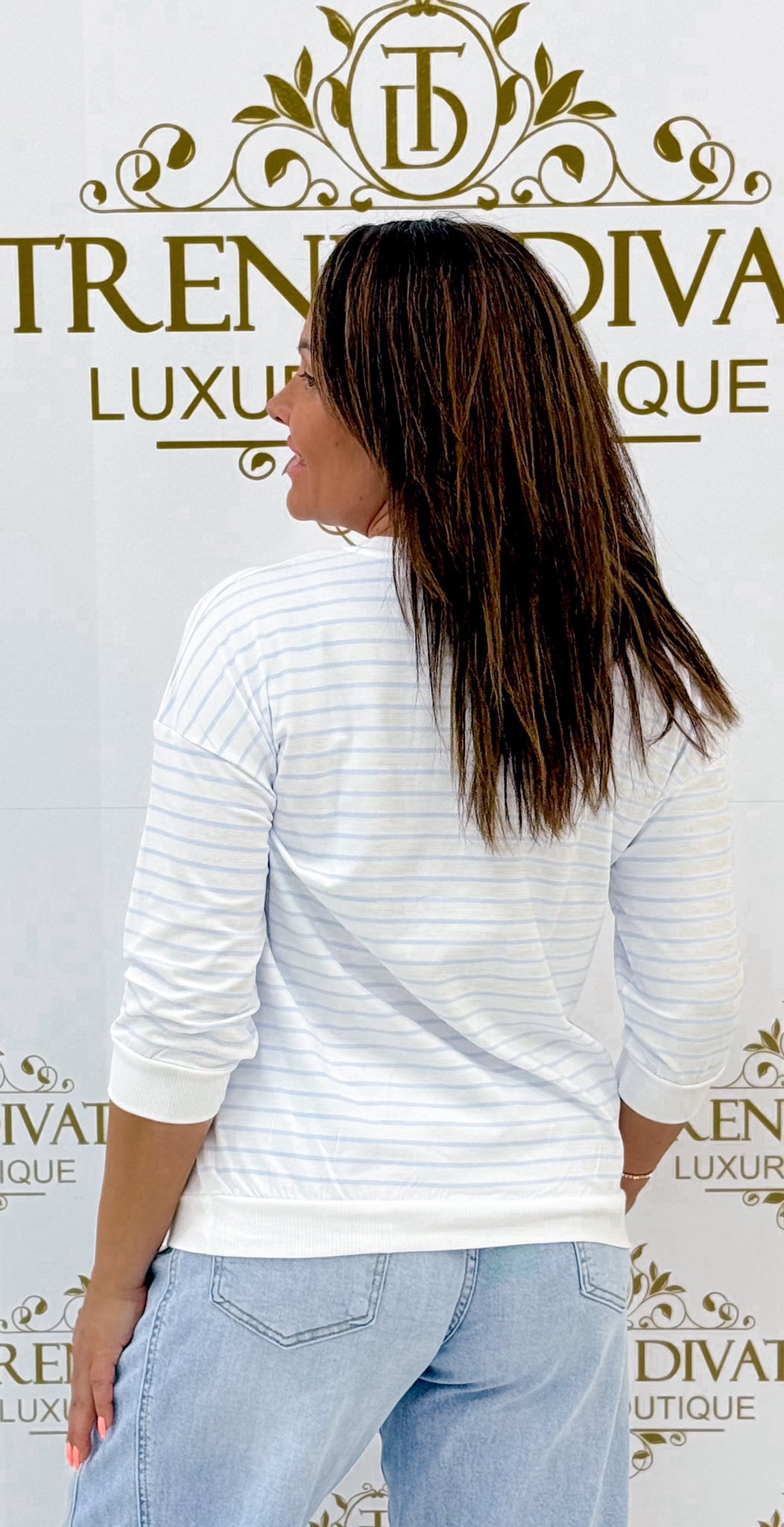 "SOHO NYC" feliratos, 3/4-es ujjú, csíkos kis felső - Image 16