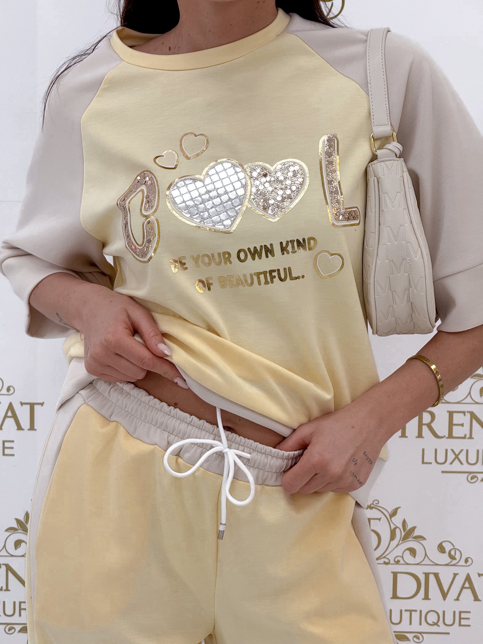 Flitter betétes "COOL" feliratos palazzo szett - Image 19