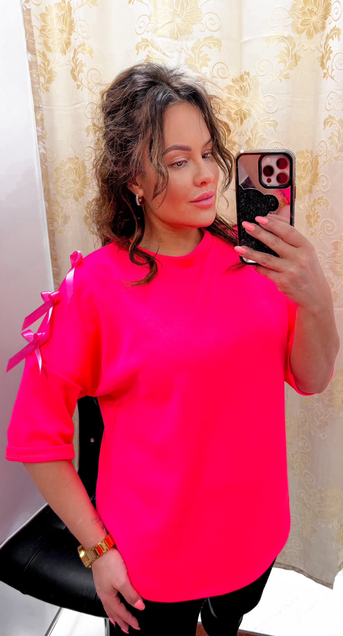 Selyem masnikkal díszített, 3/4-es ujjú kis felső - Image 31