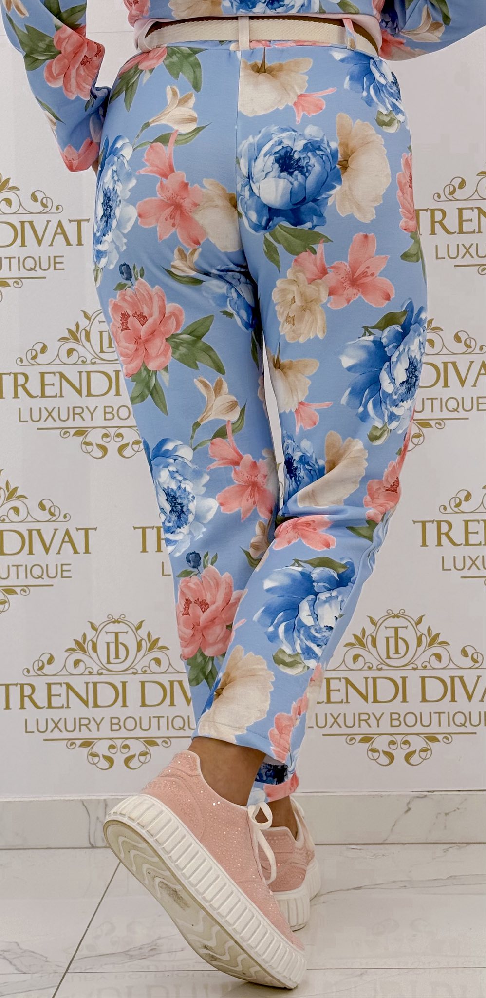 "M" bilétás, virág mintázatú nadrág, ajándék övvel - Image 10