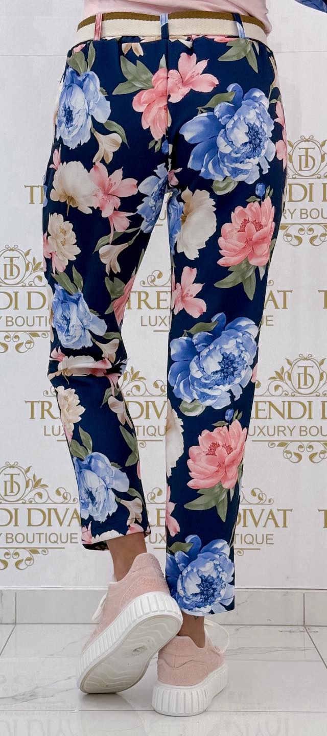 "M" bilétás, virág mintázatú nadrág, ajándék övvel - Image 14