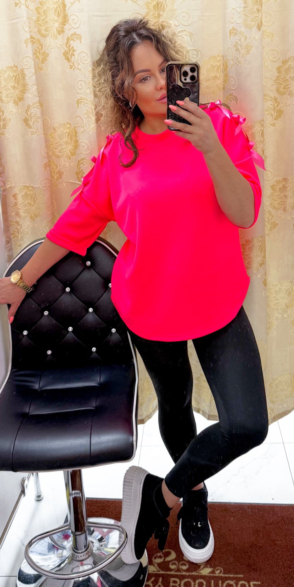 Selyem masnikkal díszített, 3/4-es ujjú kis felső - Image 33