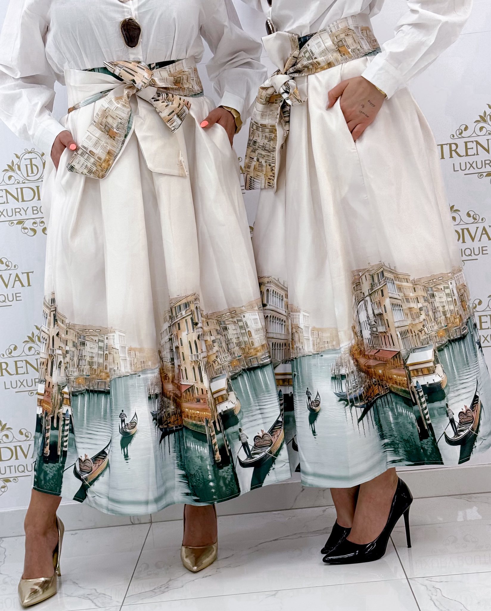 Itáliai városképpel díszített szoknya - Image 7