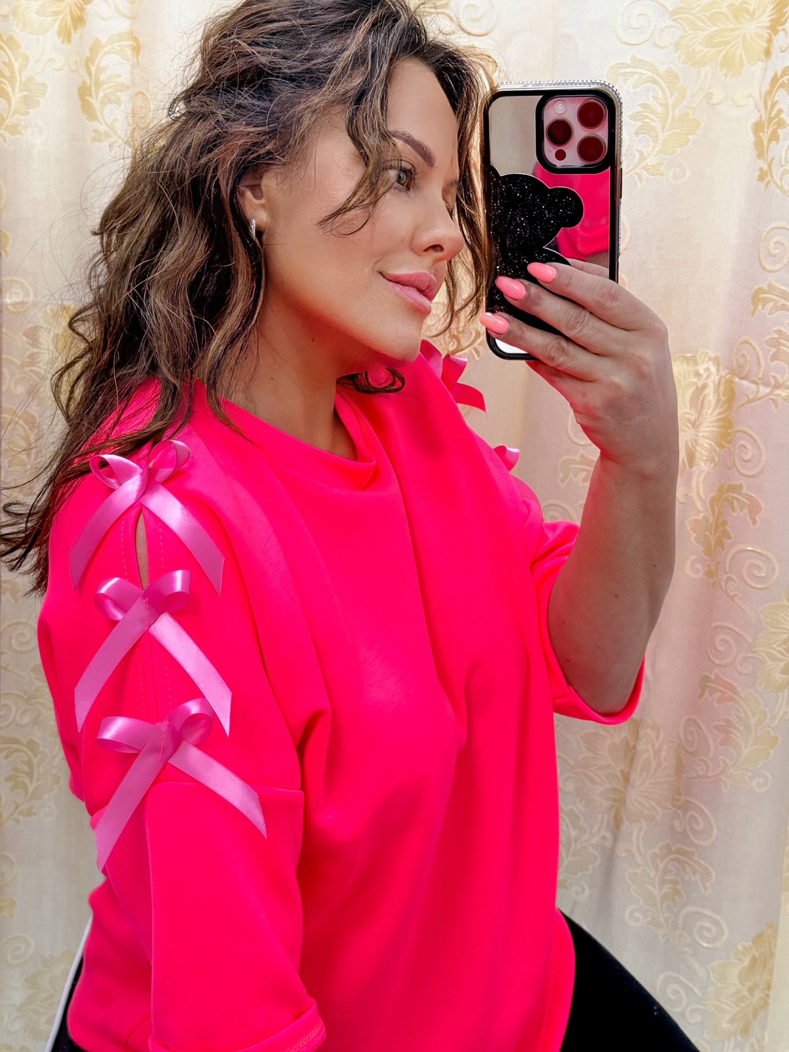 Selyem masnikkal díszített, 3/4-es ujjú kis felső - Image 35