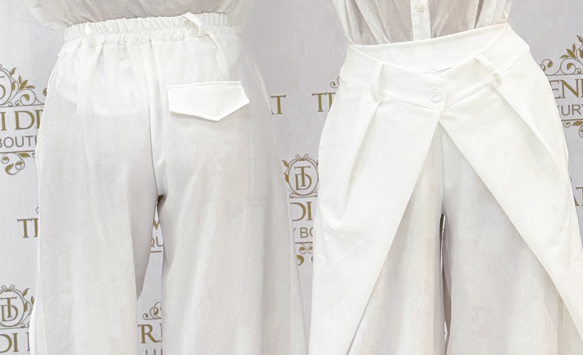 1 gombos, különleges átlapolt, laza fazonú nadrág - Image 9