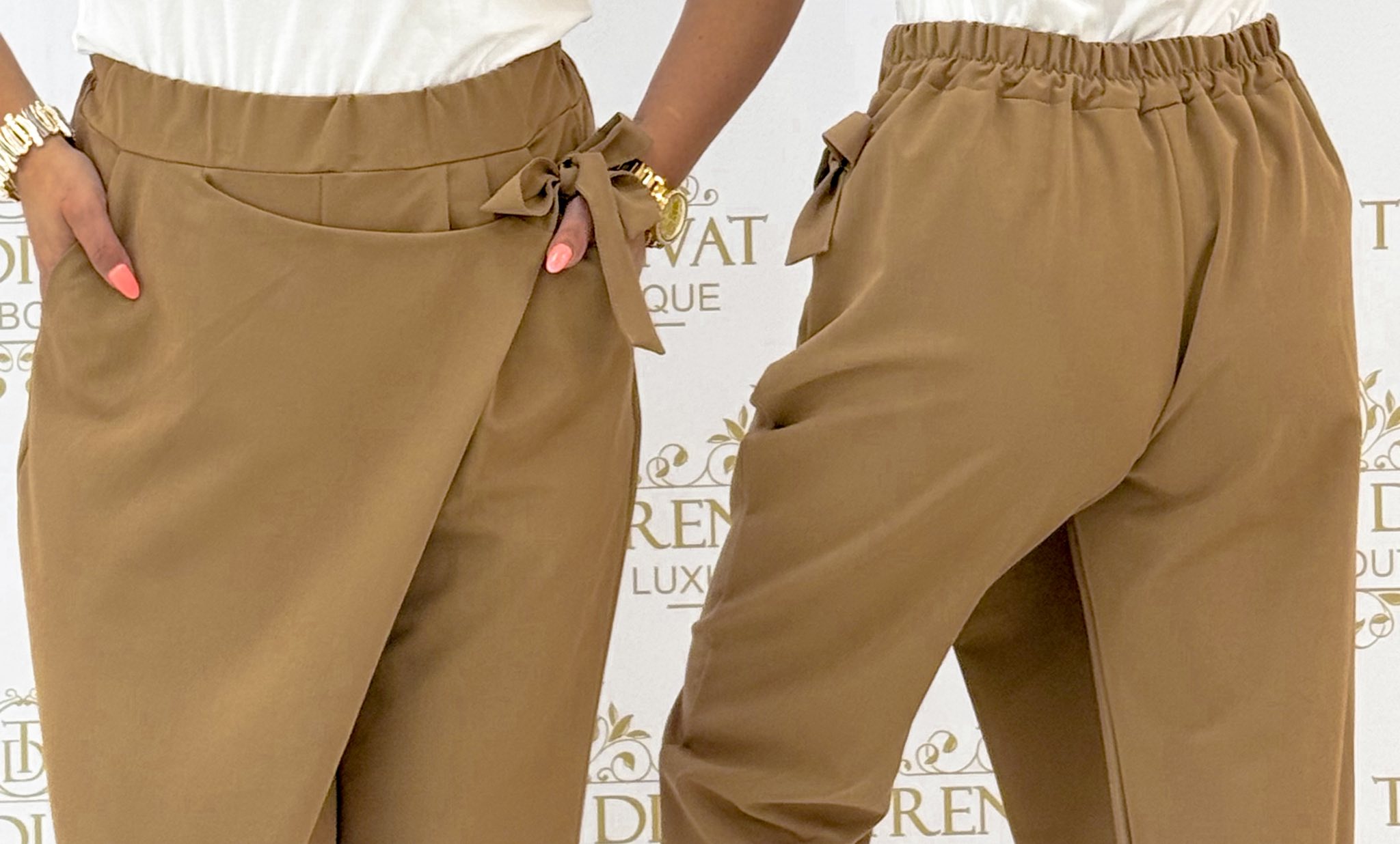 Prémium vászon anyagú, átlapolt fazonú nadrág - Image 4