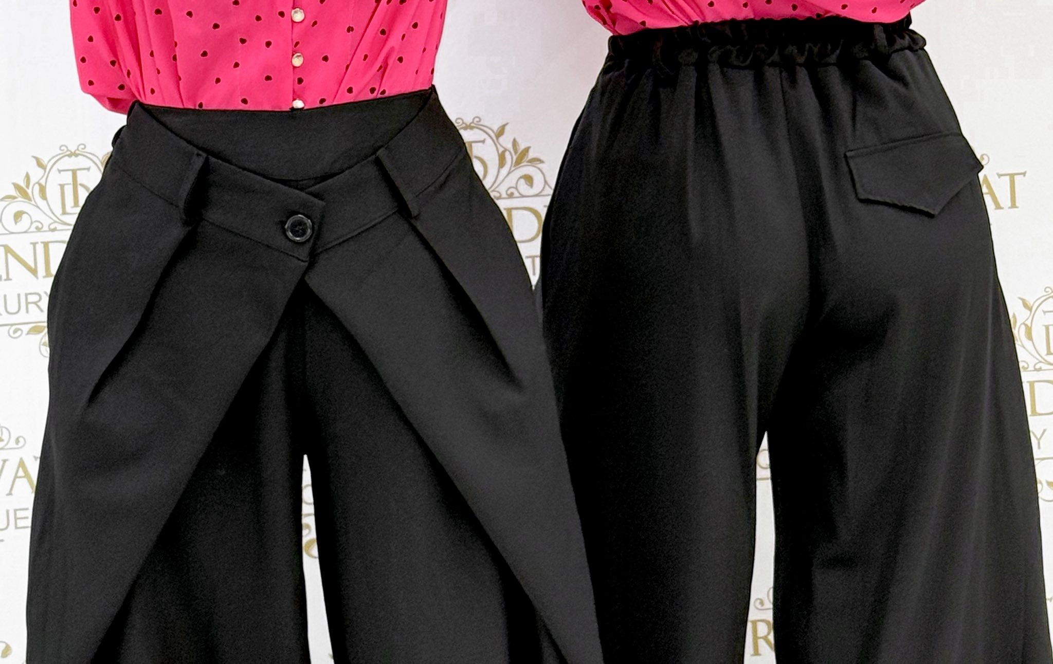 1 gombos, különleges átlapolt, laza fazonú nadrág - Image 14