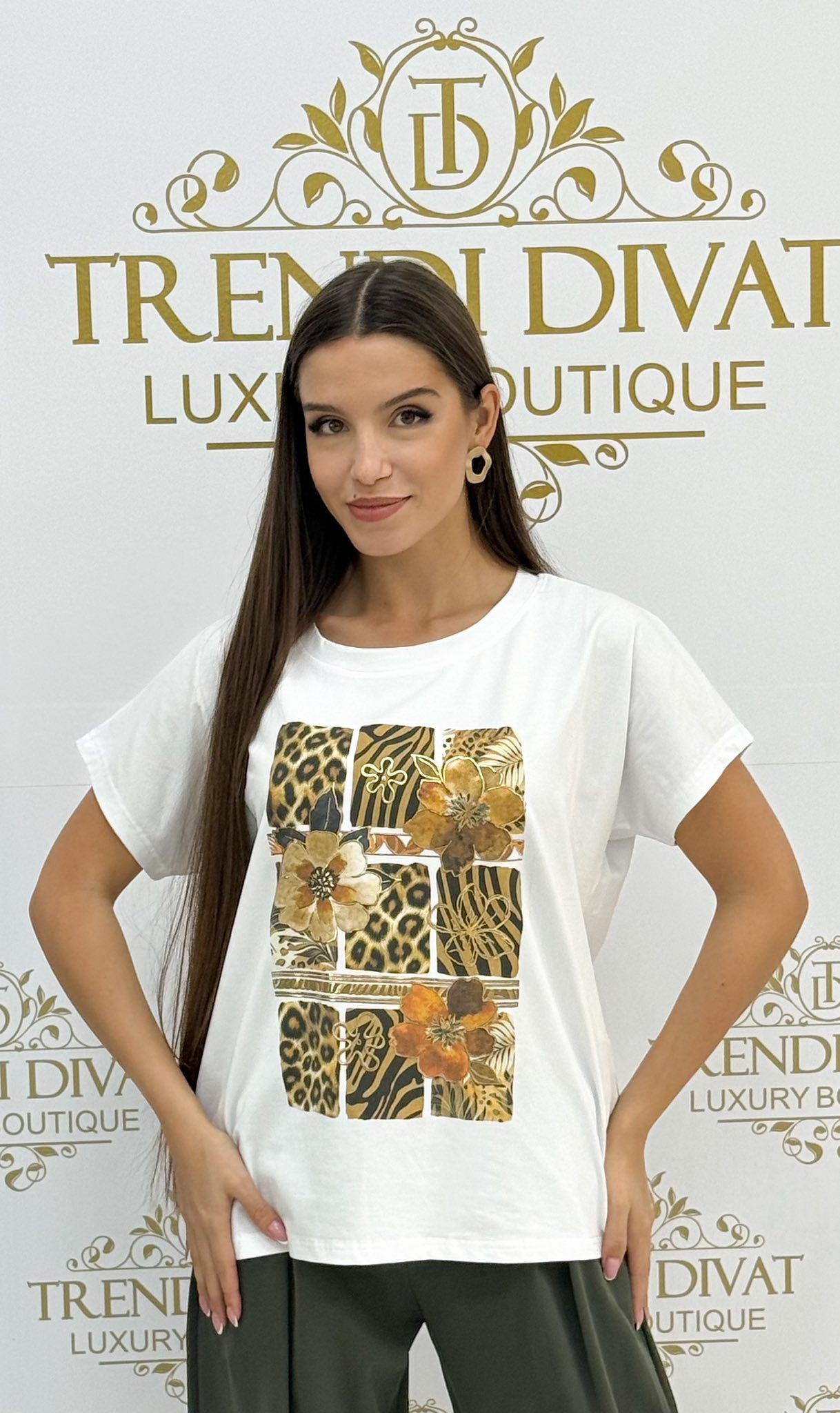 Plus size, vegyes állatmintás és virágos póló - Image 6