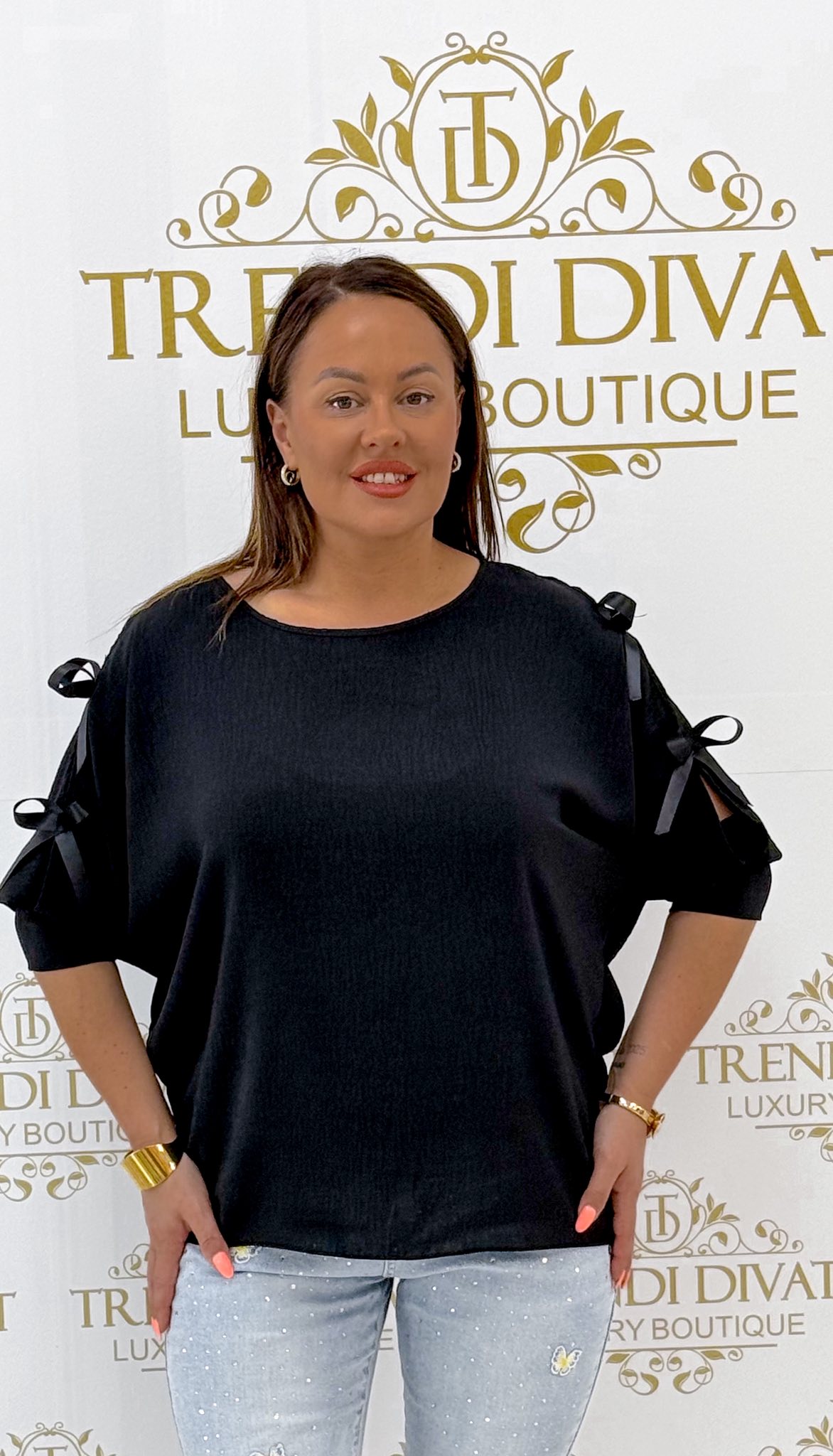 Ujján masni-díszes, szellős anyagú kis felső - Image 11