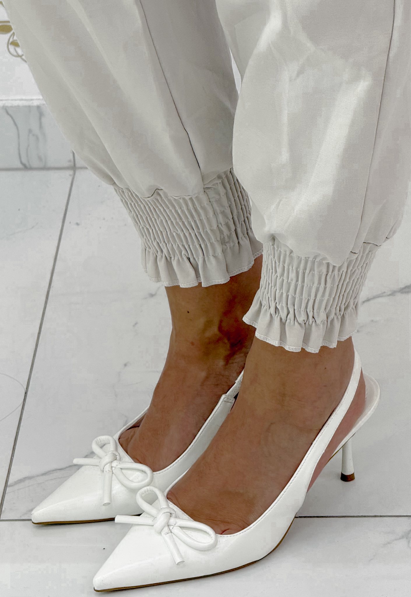 Széles gumis passzés, elasztikus vászon anyagú nadrág, ajándék övvel - Image 16