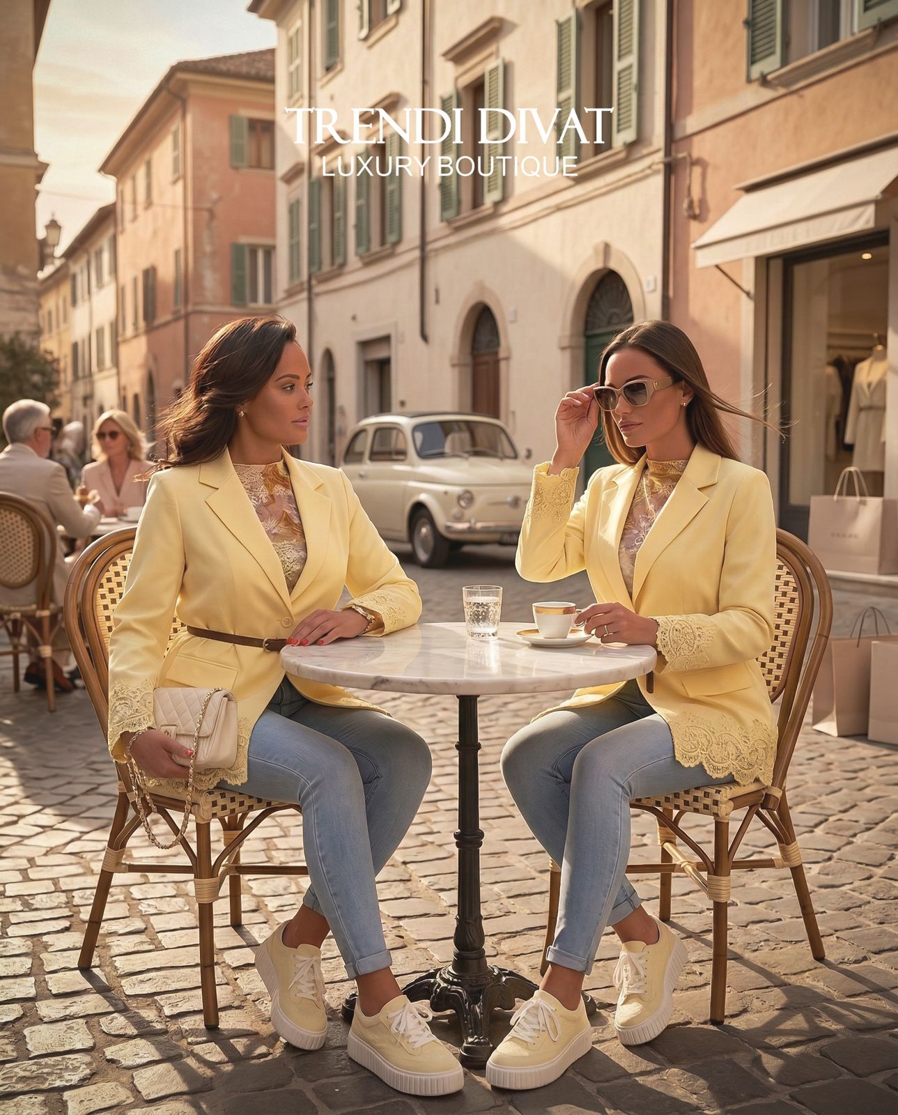 Egyedi csipke betétes, válltöméses blézer, ajándék övvel - Image 3