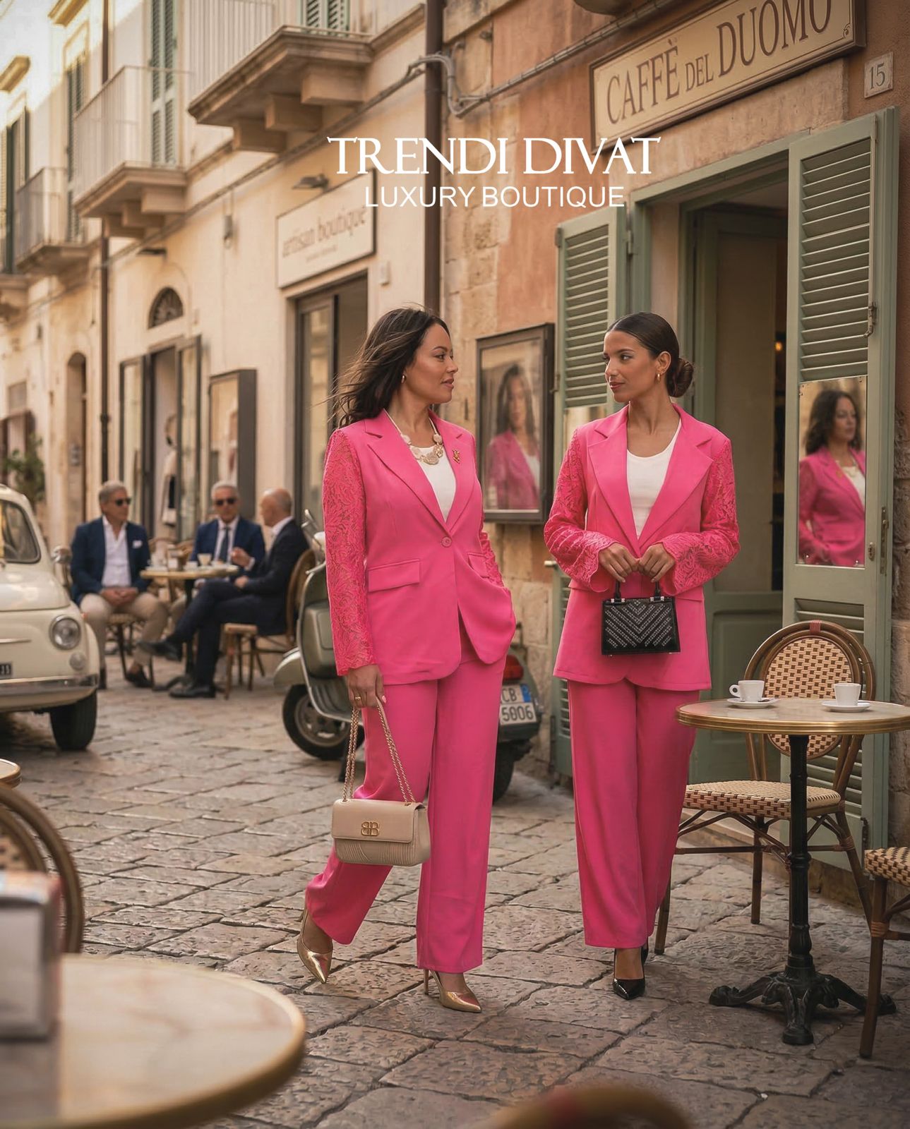 Egyedi csipkés ujjú, kétrészes kosztüm - Image 4