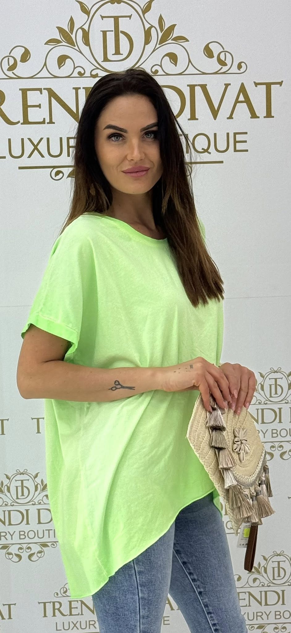 Kerek nyakú, bő fazonú, neon színű tavaszi tunika - Image 12