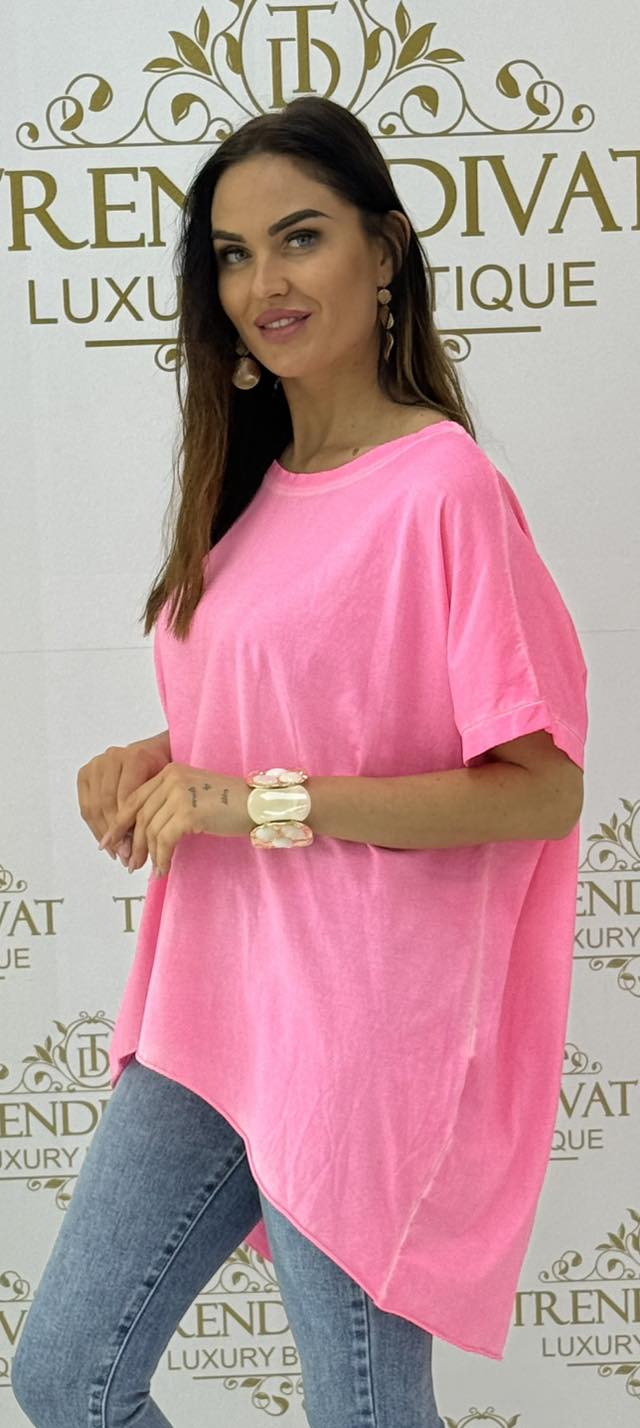 Kerek nyakú, bő fazonú, neon színű tavaszi tunika - Image 25