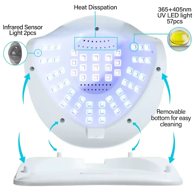 Nagy Teljesítményű, 268 W-Os Gél Uv Led-Es Körömlámpa - 57 Led-Del - Sun S5 - Rosegold - Image 2