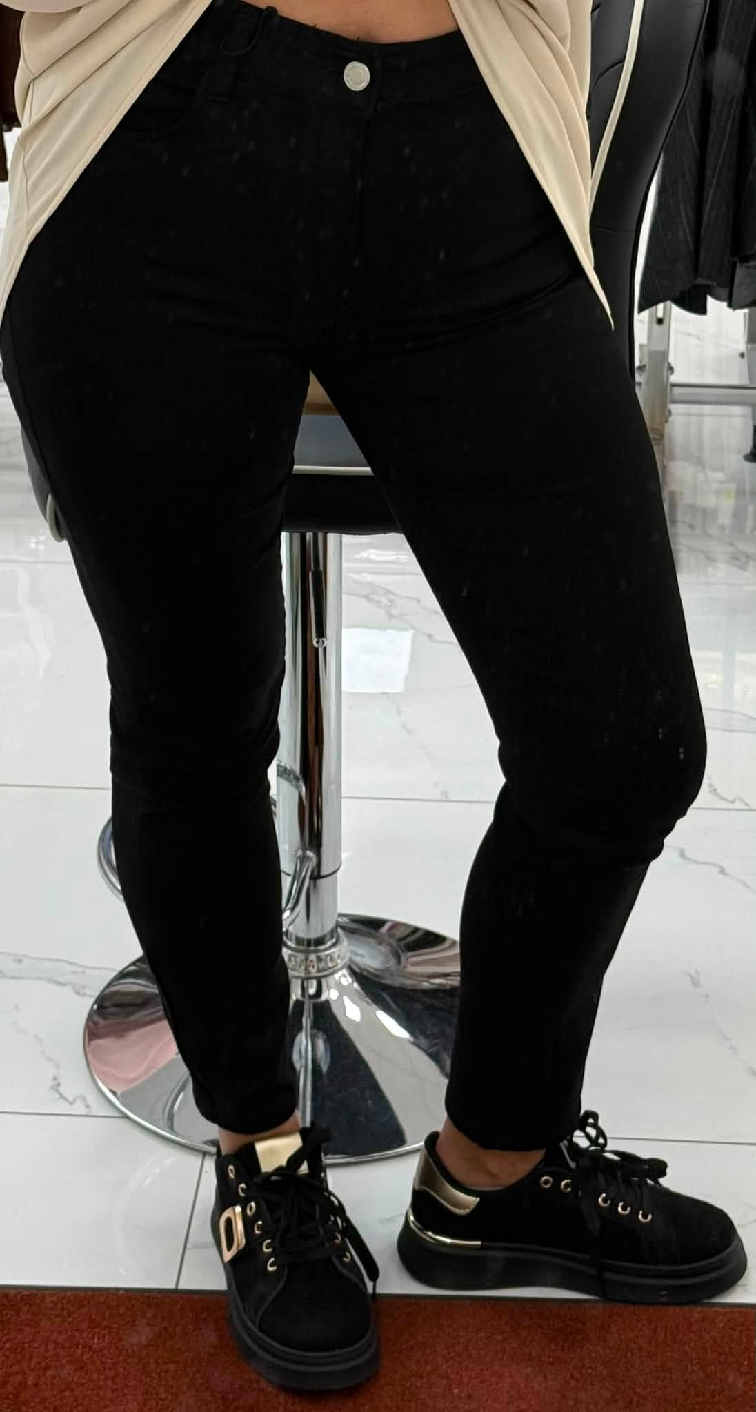 Plus size, magas derekú fekete női skinny farmer "MS5733-13" - Image 2